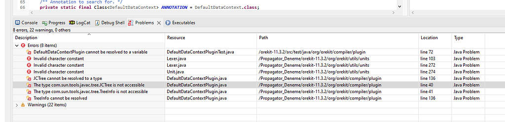 DefaultDataContextPlugin.java error - Orekit usage - Orekit